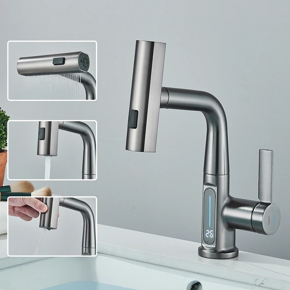 Torneira Monocomando Digital Cascata para Banheiro - Design Moderno e Funcional