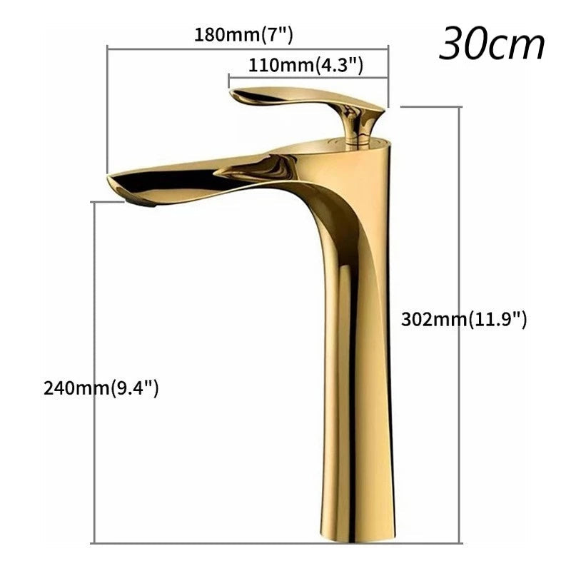 Torneira Monocomando Dourada para Banheiro - Misturador com Bica Baixa