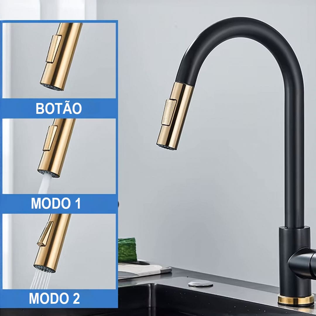 Torneira Monocomando de Cozinha com Rotação 360° - Design Moderno e Funcional