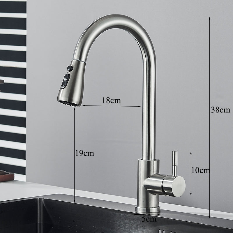 Torneira Monocomando de Cozinha em Níquel Escovado com Extensor