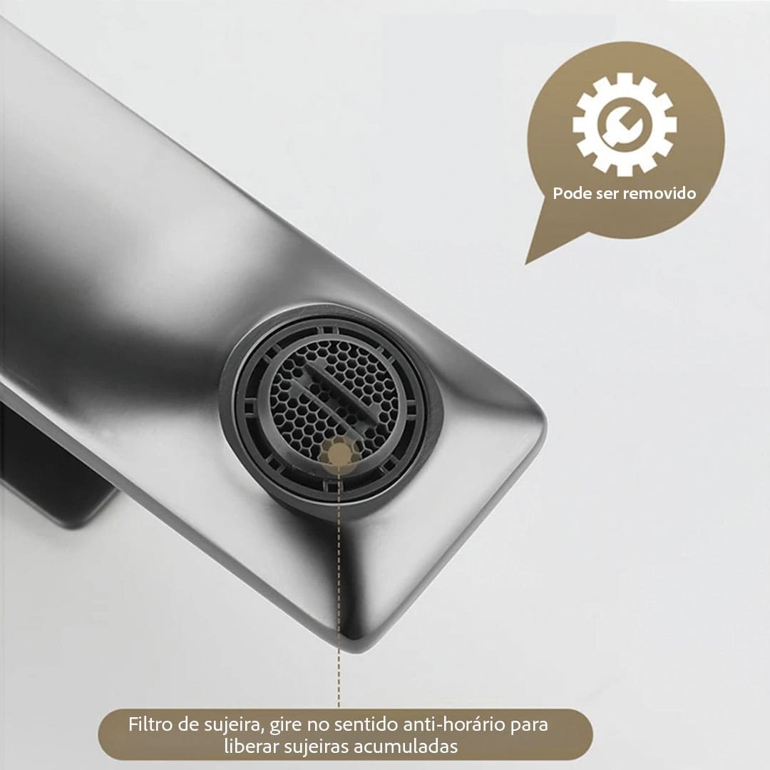 Torneira Monocomando para Banheiro Detalhada - Design Moderno e Funcional