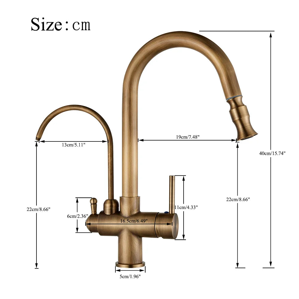 Torneira Monocomando para Cozinha com Filtro e Jato Extensível - Modelo Mistral
