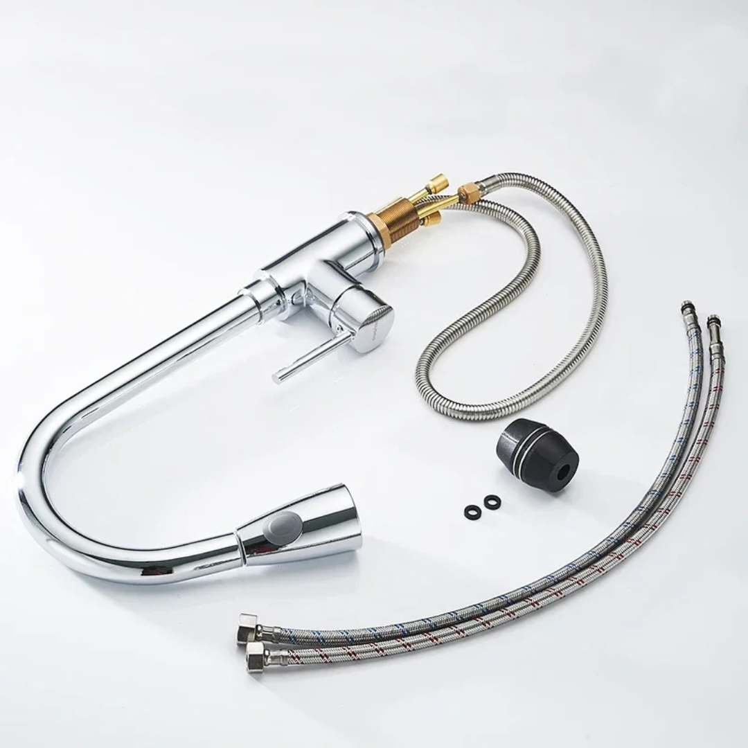 Torneira de Cozinha com Jato Extensível e Controle de Fluxo