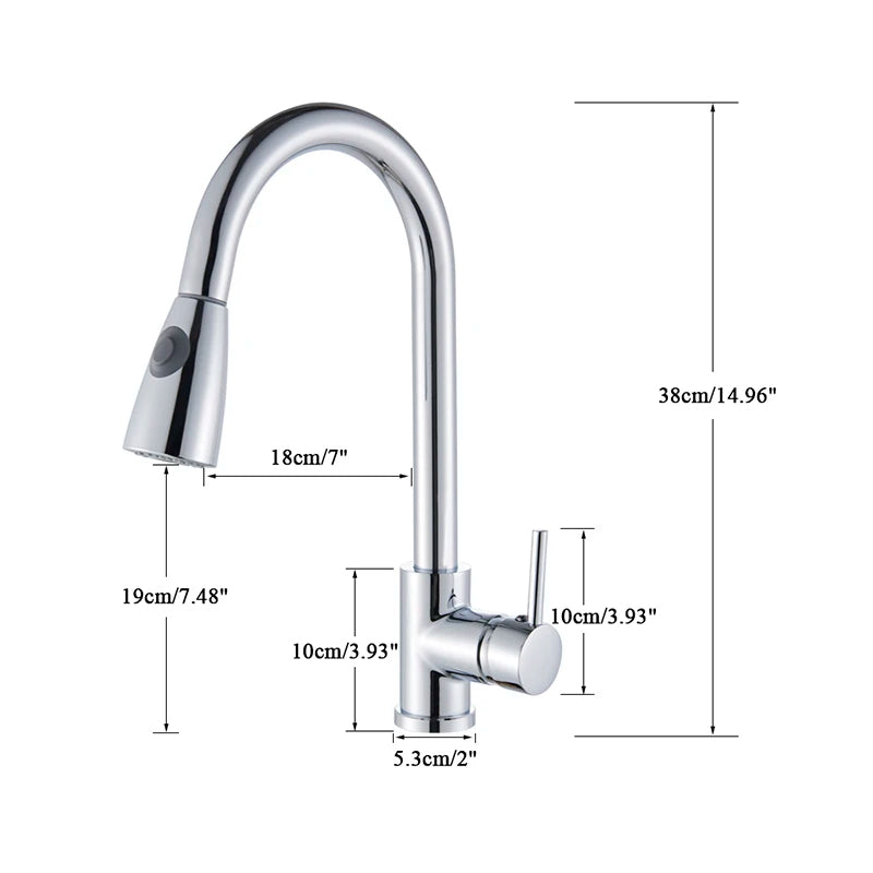 Torneira de Cozinha com Jato Extensível e Controle de Fluxo