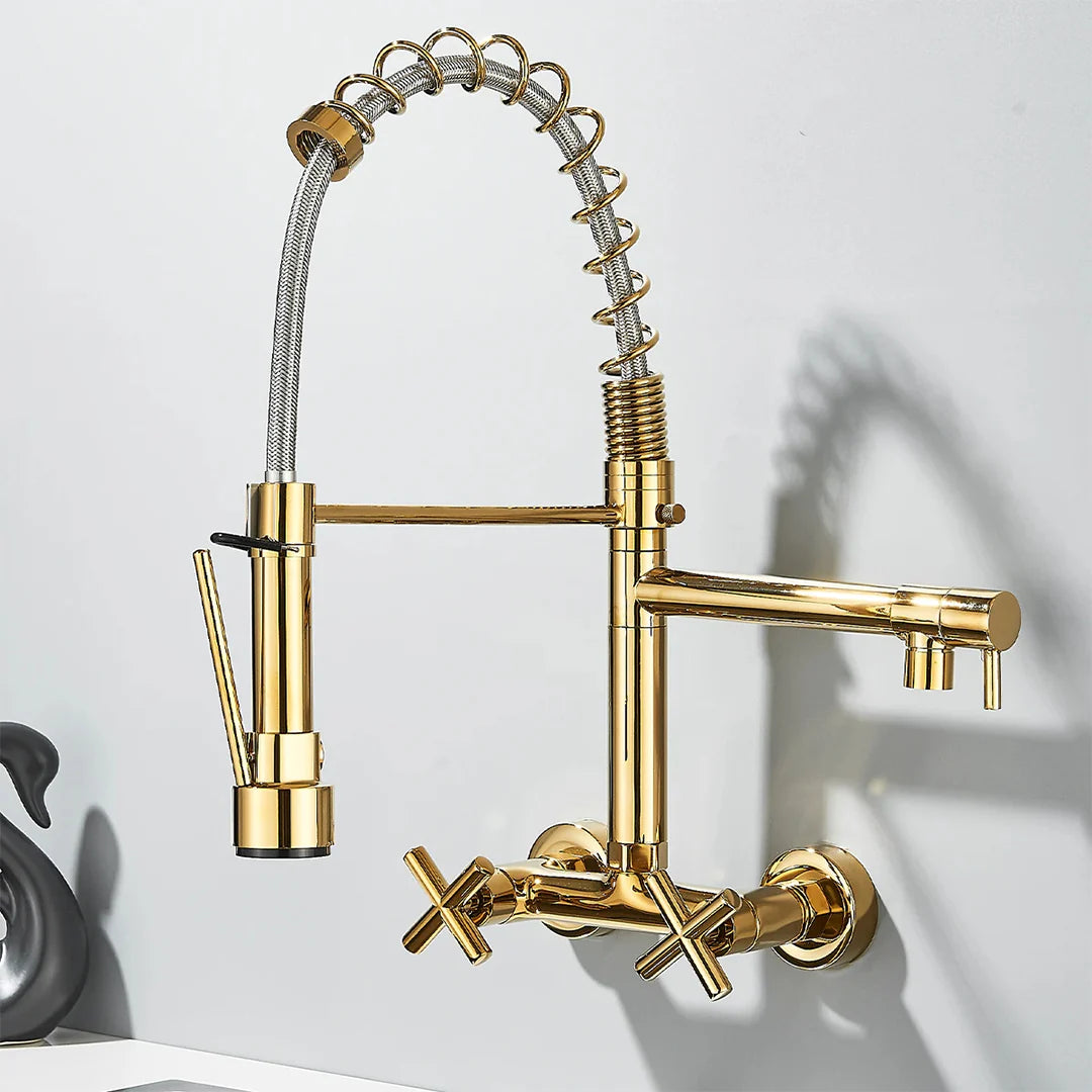 Torneira de Parede para Cozinha - Misturador Retrátil Pull Out