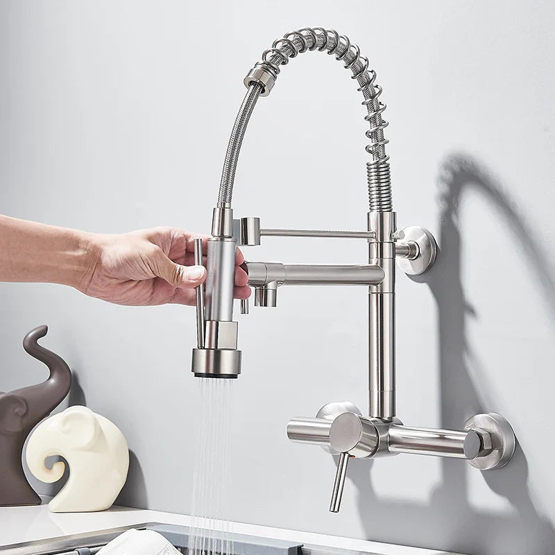 Torneira de Parede para Cozinha - Misturador Retrátil Pull Out