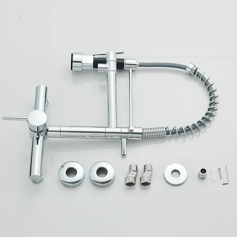 Torneira de Parede para Cozinha - Misturador Retrátil Pull Out