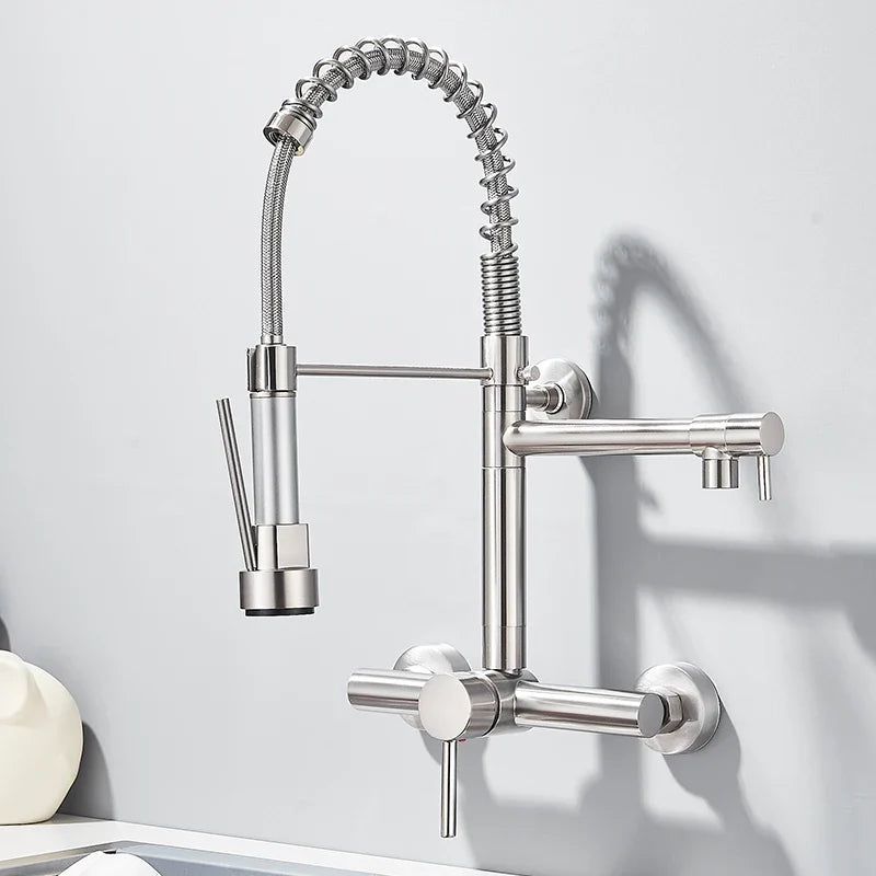 Torneira de Parede para Cozinha - Misturador Retrátil Pull Out
