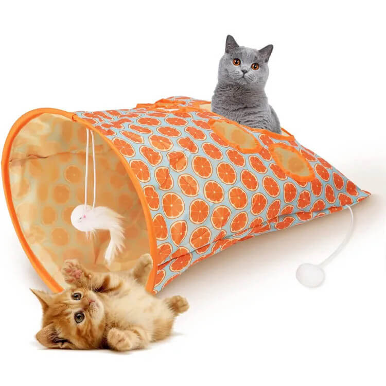 Túnel Interativo para Gatos - Brinquedo para Estímulo e Entretenimento Felino