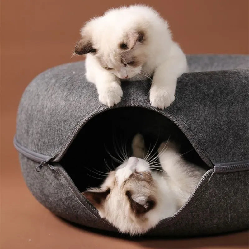 Túnel Redondo para Gatos - Juguete Interactivo tipo Donut