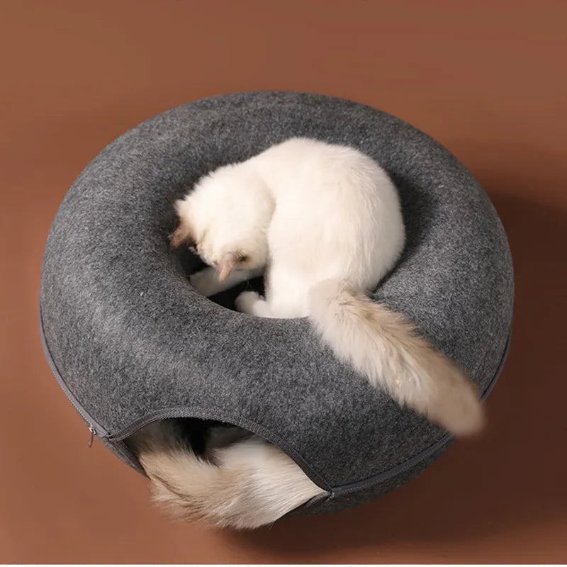 Túnel Redondo para Gatos - Juguete Interactivo tipo Donut