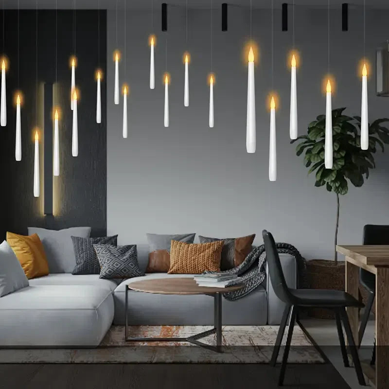 Velas Flutuantes Mágicas com Controle de Varinha - Efeito Decorativo para Festas