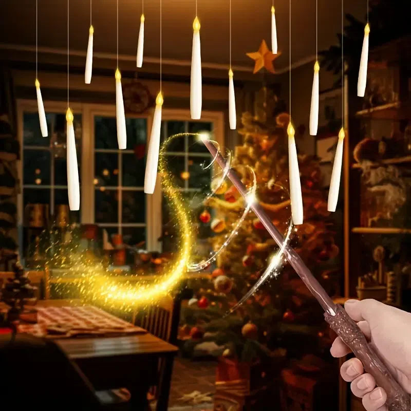 Velas Flutuantes Mágicas com Controle de Varinha - Efeito Decorativo para Festas