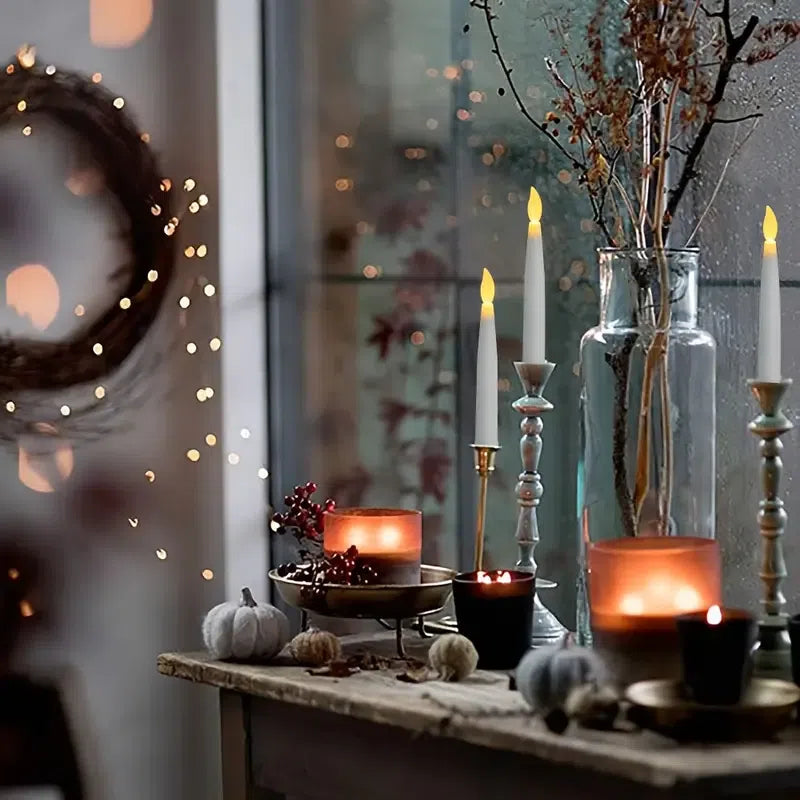 Velas Flutuantes Mágicas com Controle de Varinha - Efeito Decorativo para Festas