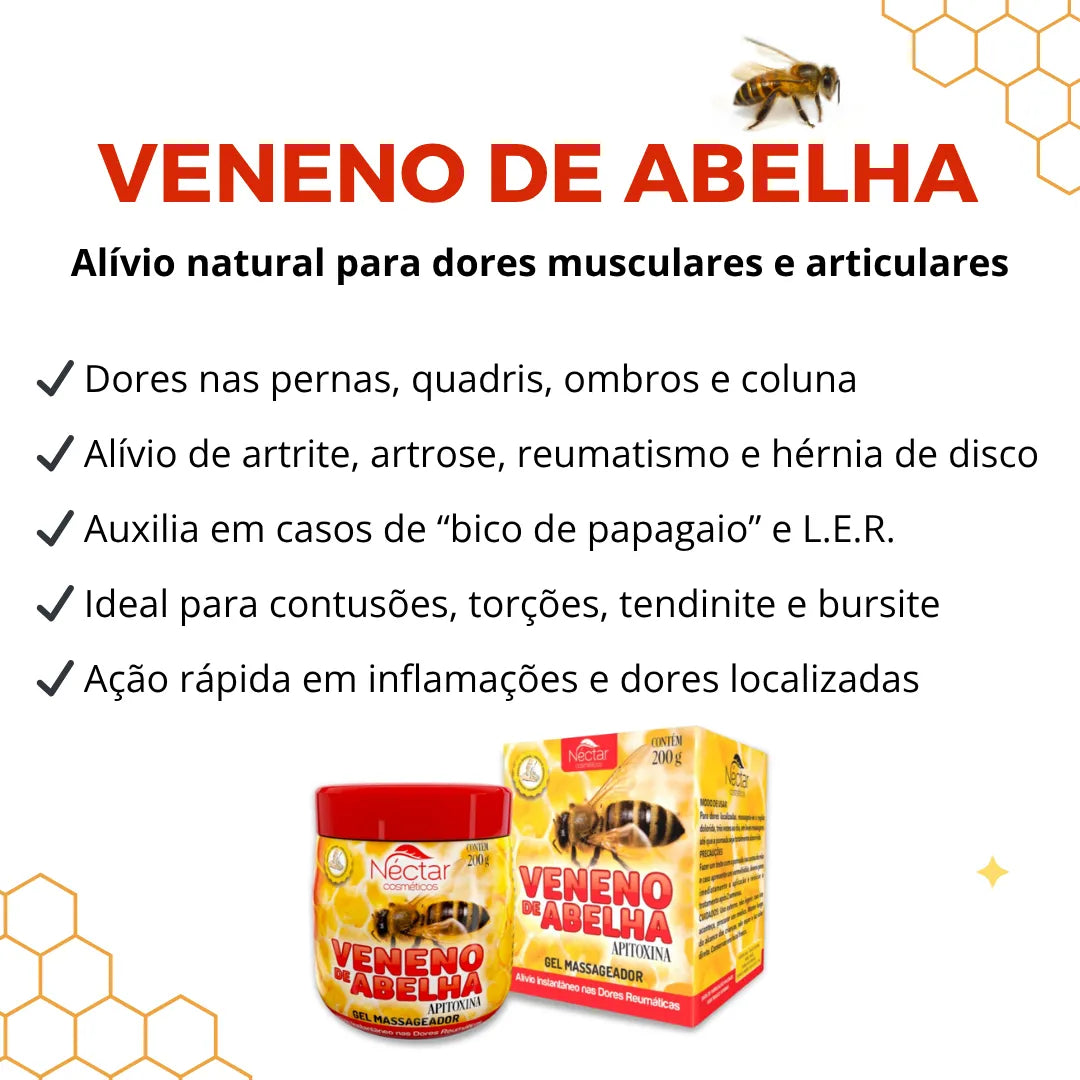 Gel Massageador Veneno de Abelha 200g - O Legítimo