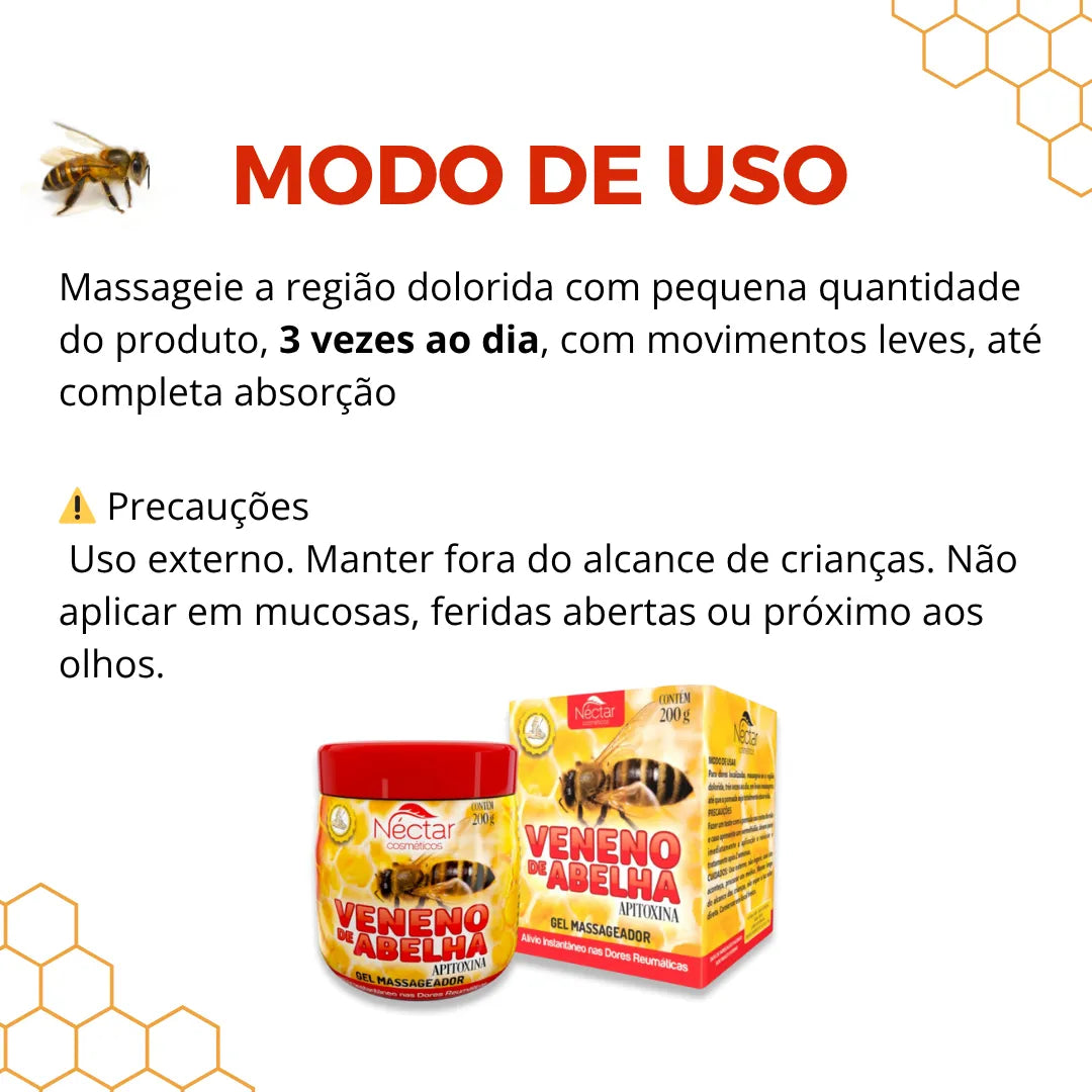 Gel Massageador Veneno de Abelha 200g - O Legítimo