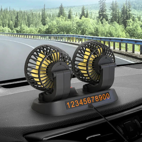 Ventilador Duplo Automotivo Portátil - Ventilador de Carro com Duas Ventoinhas