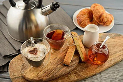 Xícara de Vidro Duplo em Formato de Coração - Capacidade 180ml ou 240ml