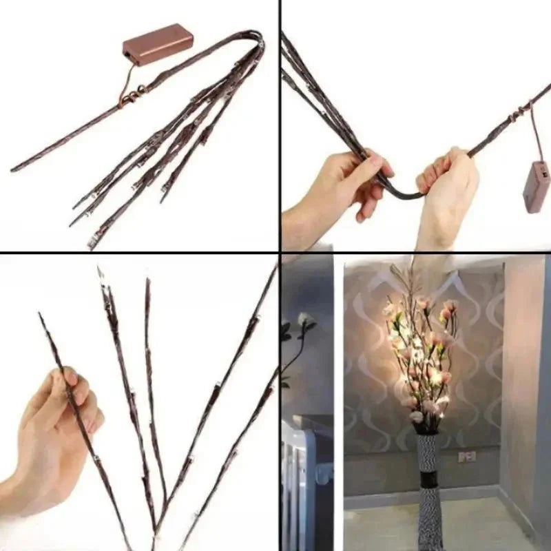 Árvore de Natal LED Iluminada com Galhos Decorativos