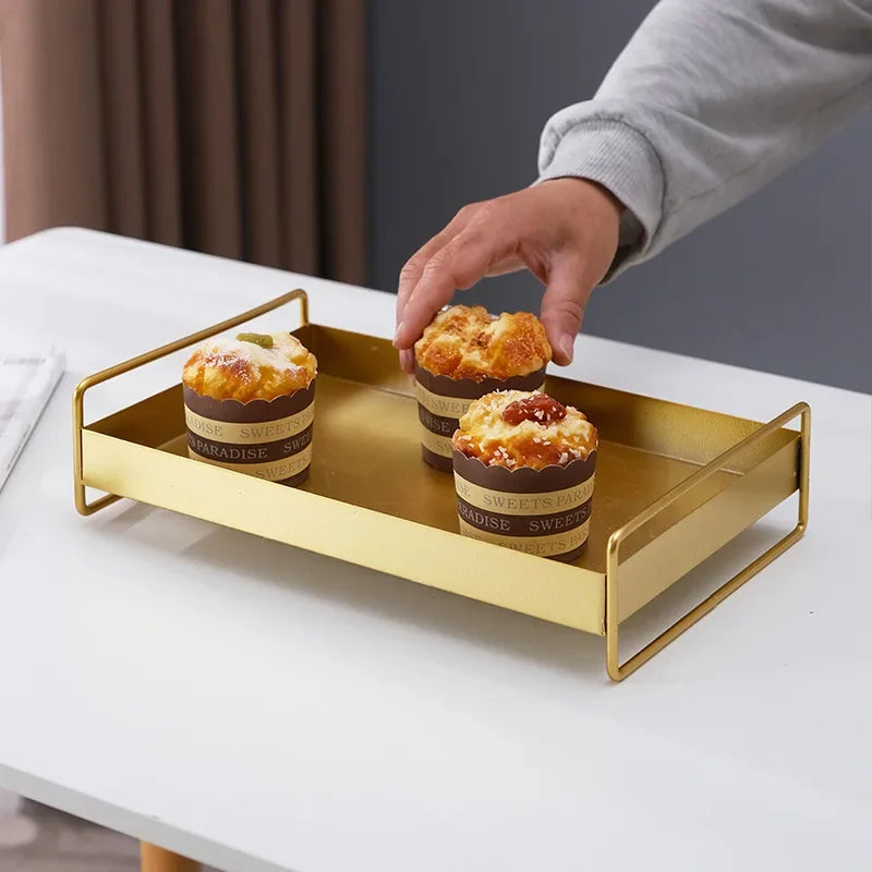 Bandeja Metálica com Tampa para Snacks, Joias e Decoração - Ideal para Organização e Armazenamento
