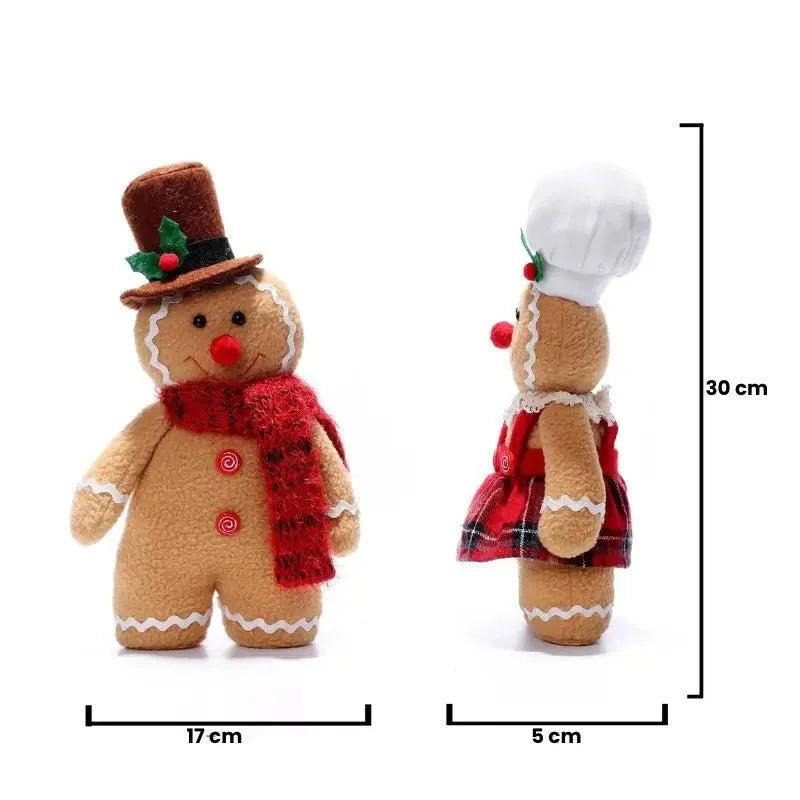 Boneco de Pelúcia Biscoito Natalino para Decoração de Natal Infantil