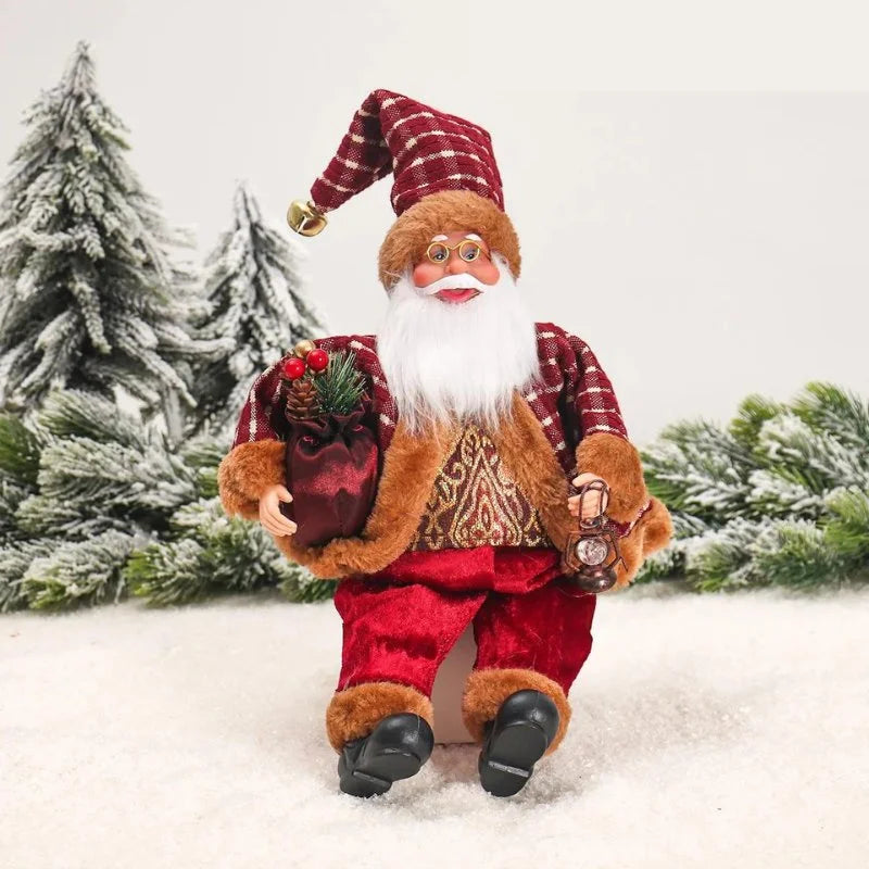 Boneco Papai Noel 30cm para Decoração de Natal Festiva