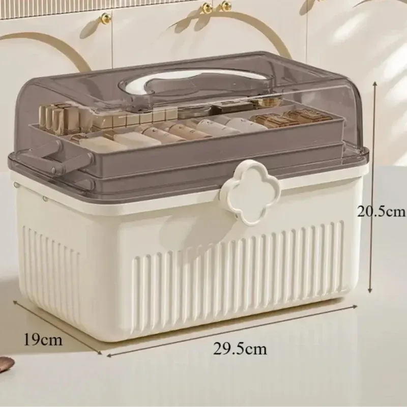 Caixa Organizadora de Maquiagem com 3 Camadas para Cosméticos - Armazenamento Prático e Estiloso