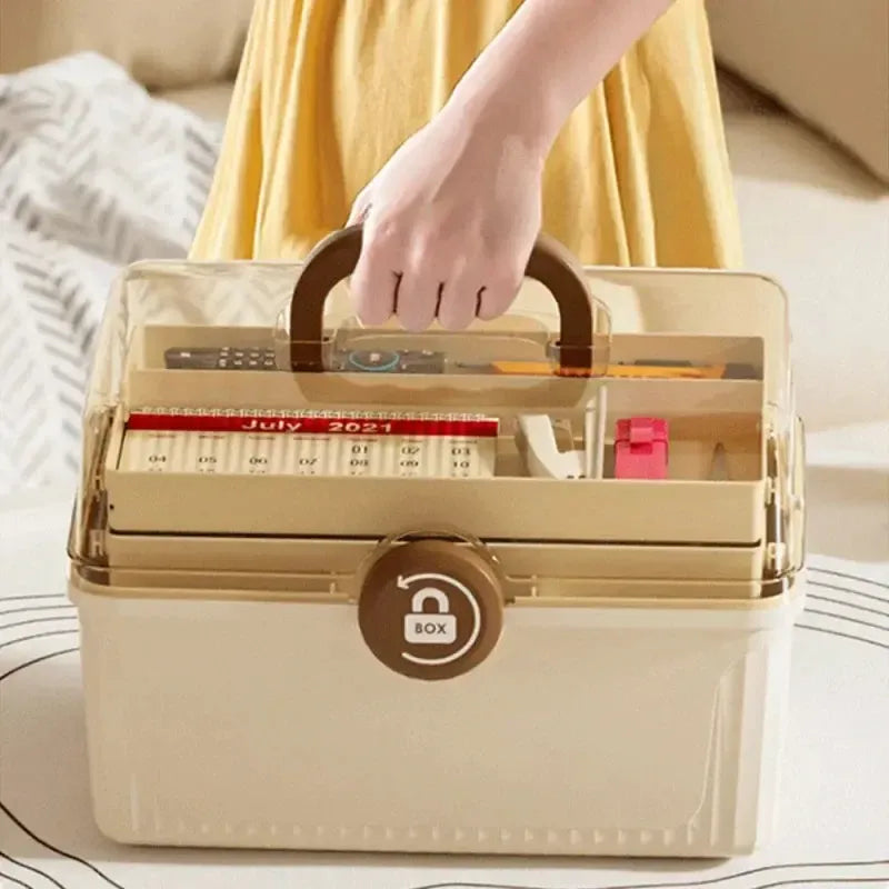 Caixa Organizadora de Maquiagem com Alça e Divisórias - Armazenamento Prático e Funcional