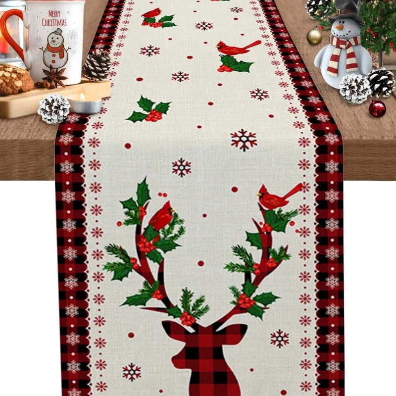 Caminho de Mesa Natalino em Algodão para Decoração Festiva