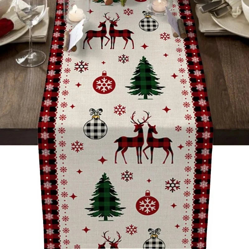 Caminho de Mesa Natalino em Algodão para Decoração Festiva