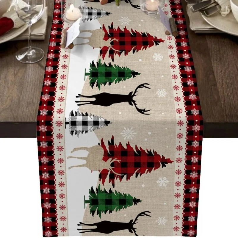 Caminho de Mesa Natalino em Algodão para Decoração Festiva