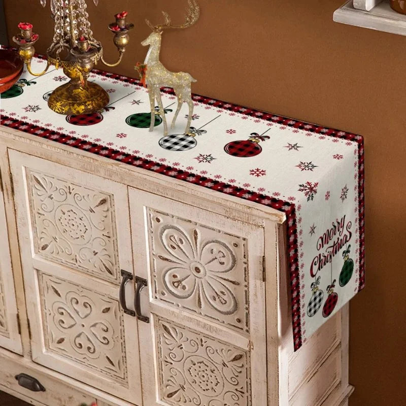 Caminho de Mesa Natalino em Algodão para Decoração Festiva
