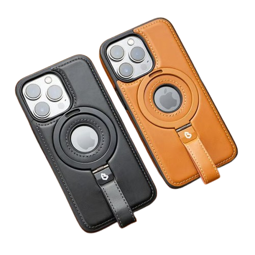 Capa de Couro para iPhone com Cordão e Compatibilidade com Carregamento MagSafe