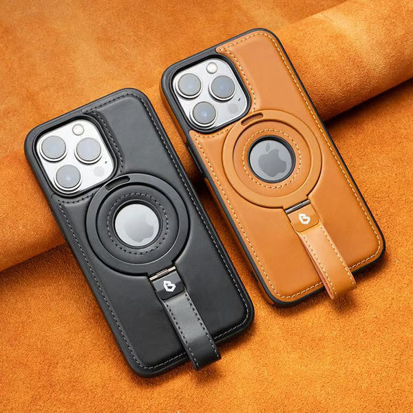 Capa de Couro para iPhone com Cordão e Compatibilidade com Carregamento MagSafe