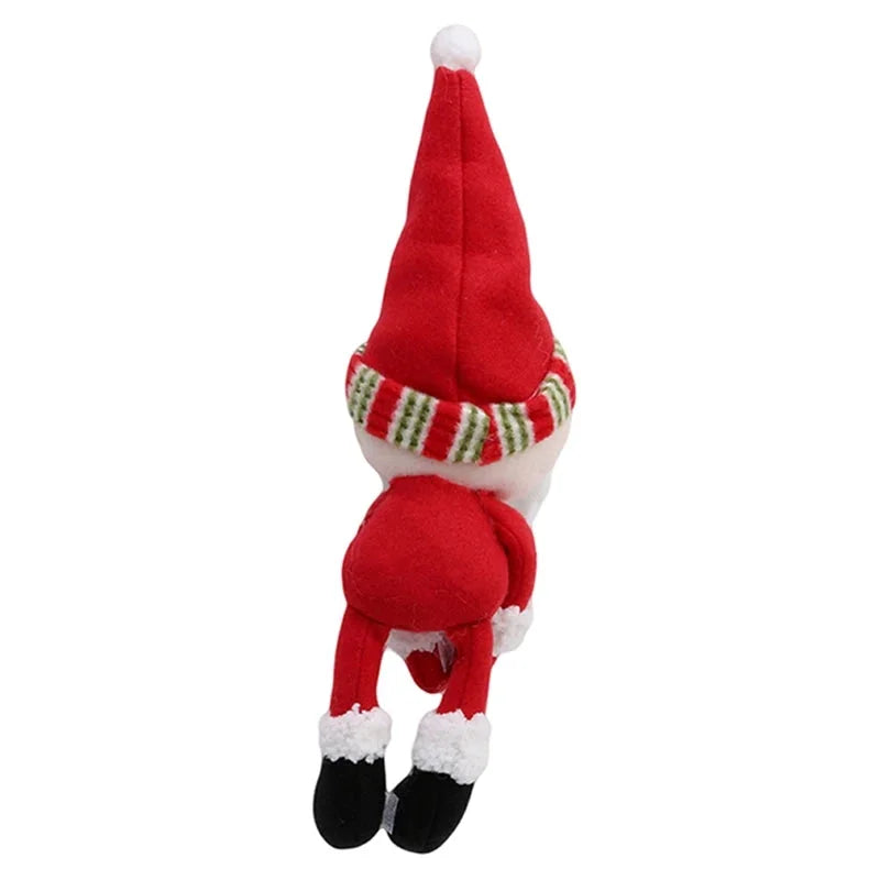 Capa de Garrafa de Vinho Natalina com Papai Noel e Boneco de Neve