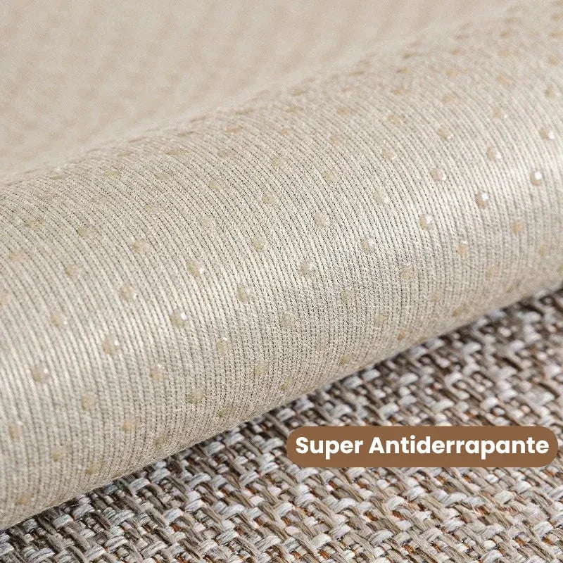 Capa de Sofá Antiderrapante em Algodão e Linho Azul Acinzentado