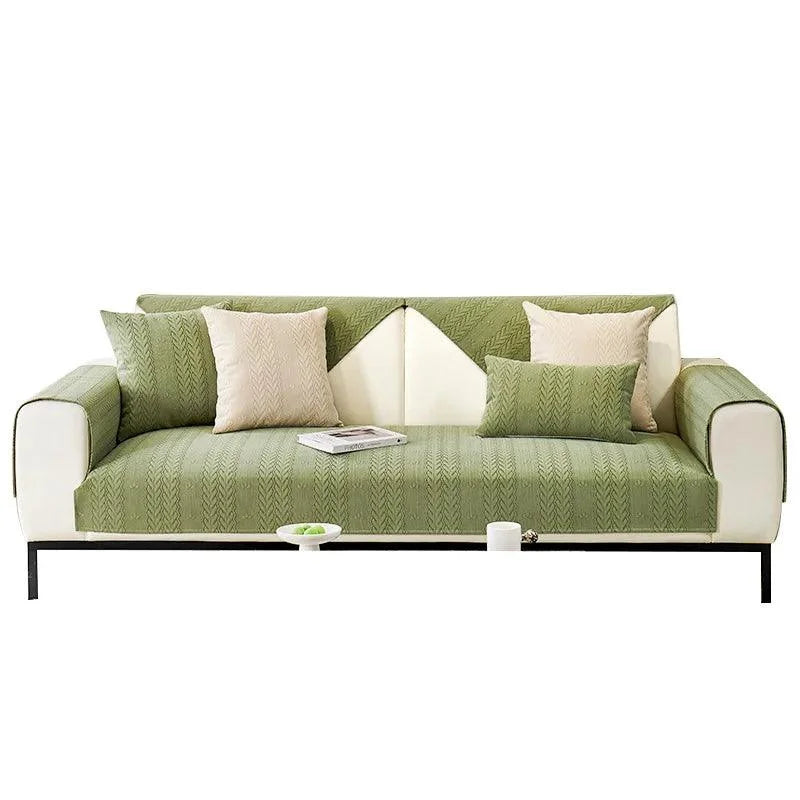 Capa de Sofá Chenille Antiderrapante Impermeável Verde