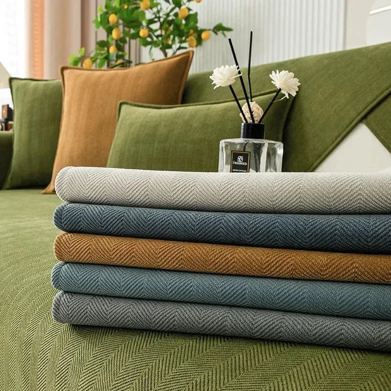 Capa de Sofá em Tecido Chenille Antiderrapante Azul - Proteção e Estilo