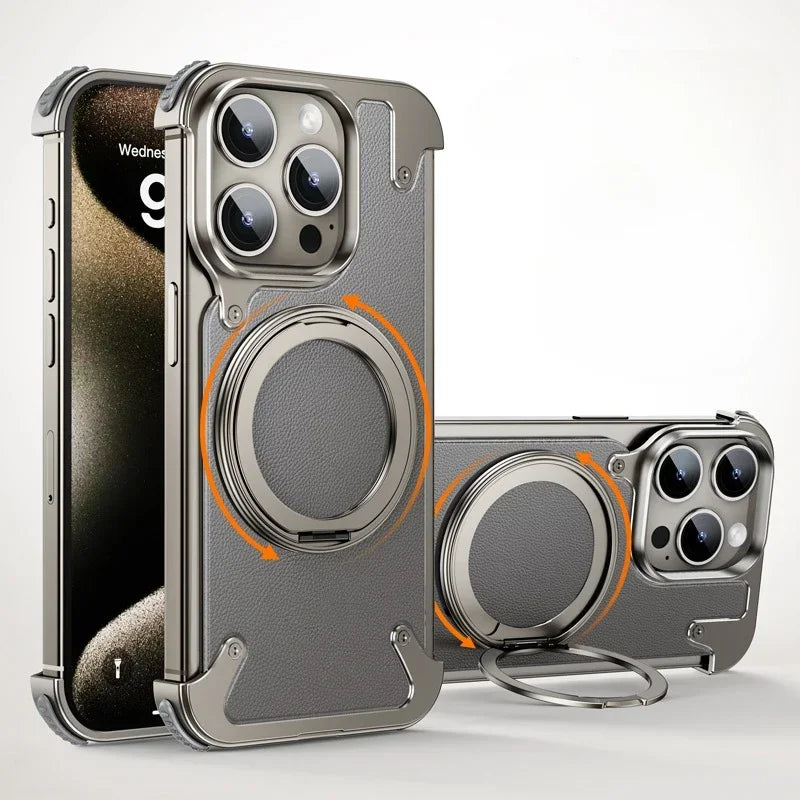 Capa Magnética para iPhone com MagSafe em Alumínio - Rotação 360°