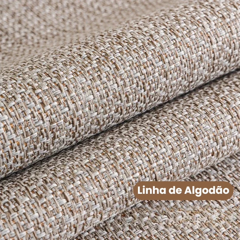 Capa para Sofá Antiderrapante de Algodão e Linho Design Minimalista Cáqui
