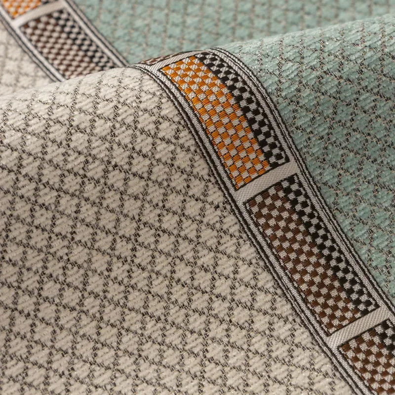 Capa Protetora Antiderrapante para Sofá Chenille Sofisticado Azul