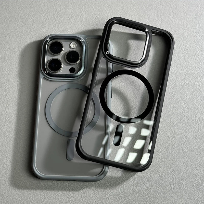 Capa Transparente Minimalista para iPhone com Carregamento MagSafe