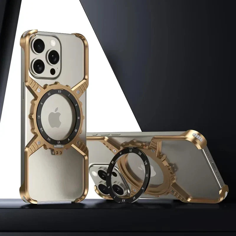 Capinha de Metal para iPhone com Suporte 360º - Proteção e Versatilidade