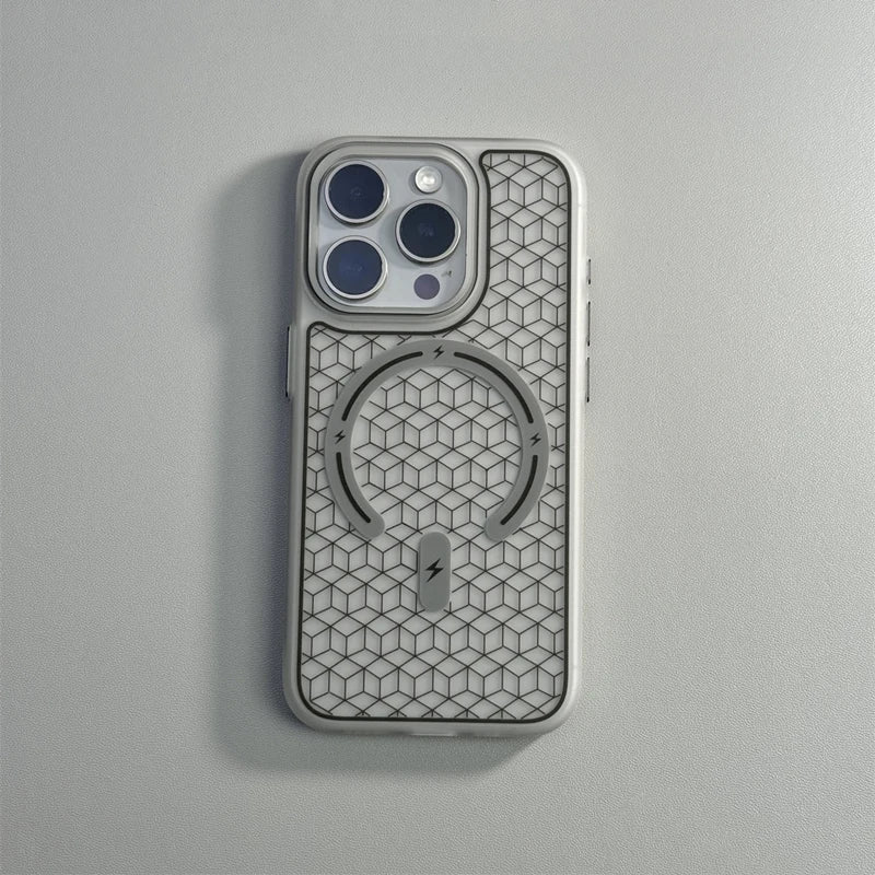 Capinha para iPhone com Design Geométrico Minimalista e Compatibilidade MagSafe