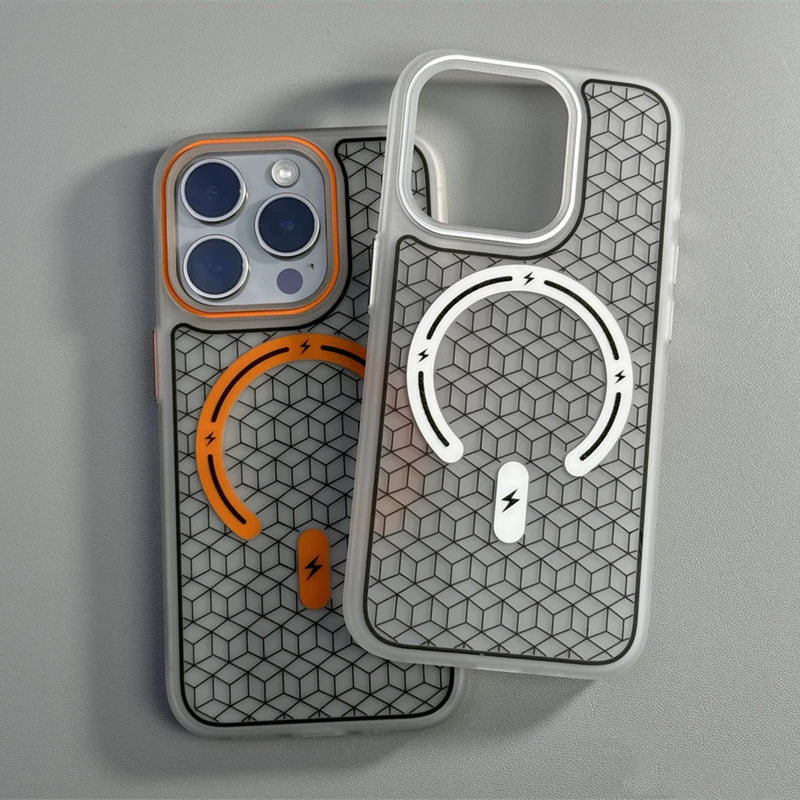 Capinha para iPhone com Design Geométrico Minimalista e Compatibilidade MagSafe
