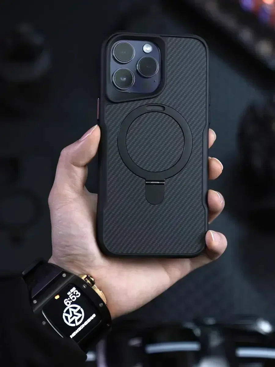 Capinha para iPhone de Carbono Nano com Suporte a Carregamento MagSafe