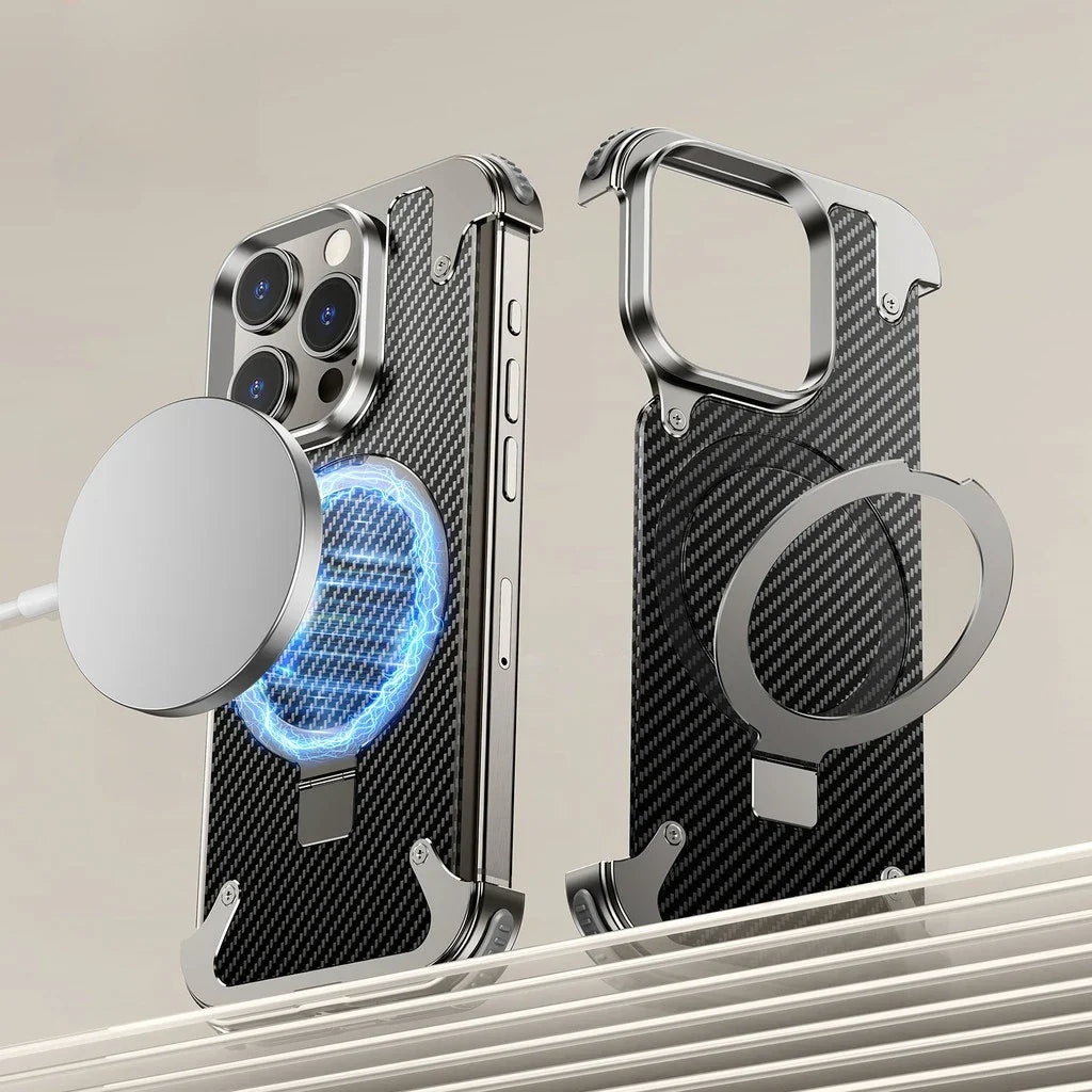 Capinha para iPhone em Carbono com Carregamento Magnético MagSafe