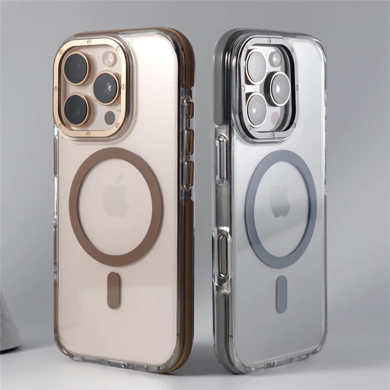 Capinha Transparente para iPhone com Design Minimalista e Compatível com Carregamento MagSafe