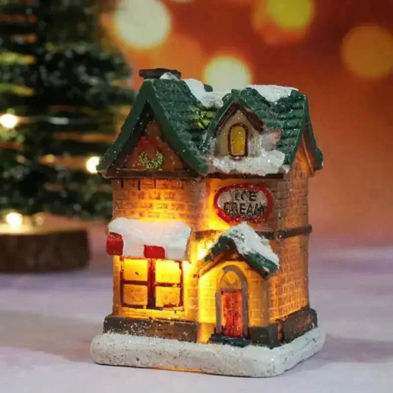 Casas Iluminadas de Natal para Decoração Festiva - Luzes Natalinas e Acessórios