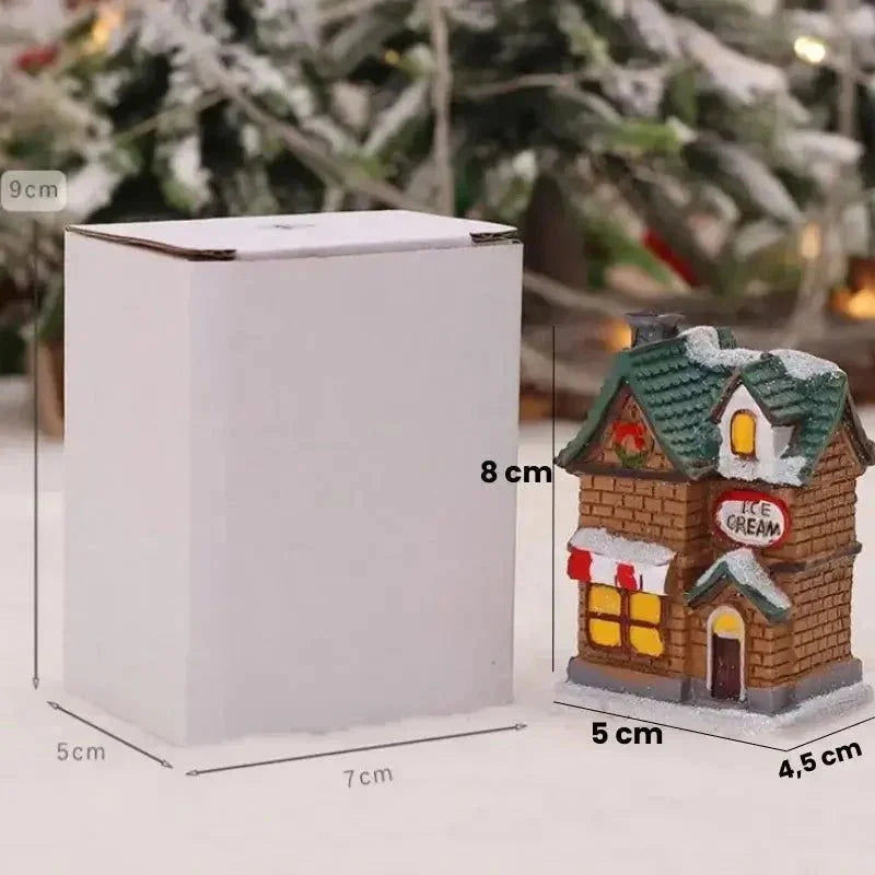 Casas Iluminadas de Natal para Decoração Festiva - Luzes Natalinas e Acessórios